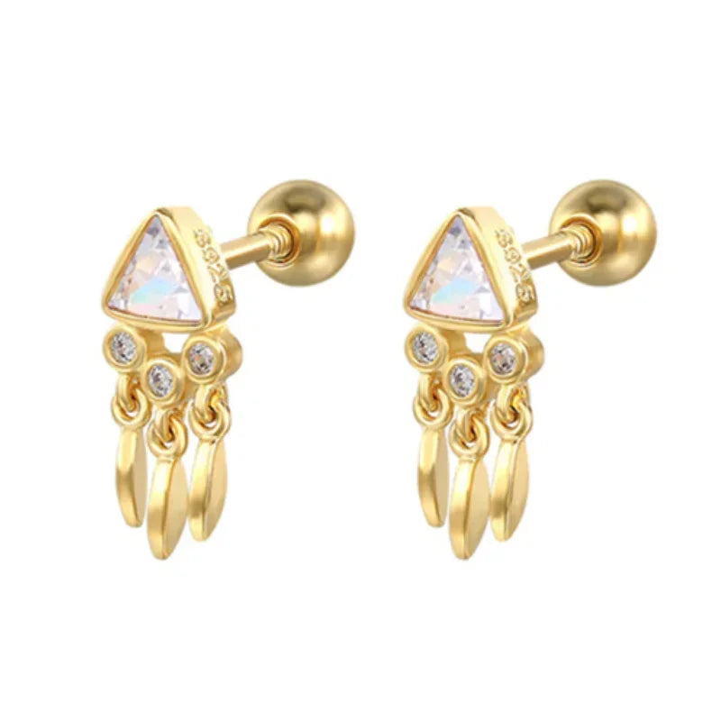 YUXINTOME Small 925 Sterling Silver Ear Needle C-Shaped Cartilage Piercing Stud Earrings For Women cartilage perforation Jewelry