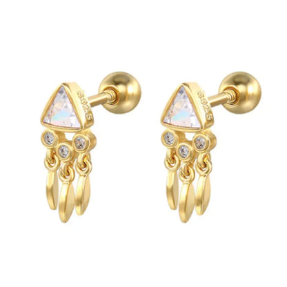 YUXINTOME Small 925 Sterling Silver Ear Needle C-Shaped Cartilage Piercing Stud Earrings For Women cartilage perforation Jewelry