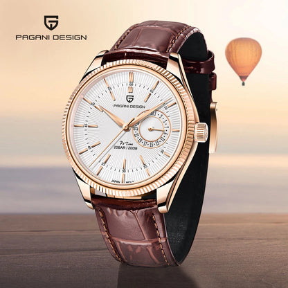 2025 New PAGANI DESIGN Mens Quartz Watches Gold Top Luxury Watch For Man Sapphire Mirror Waterproof Wristwatch Men Leather Clock