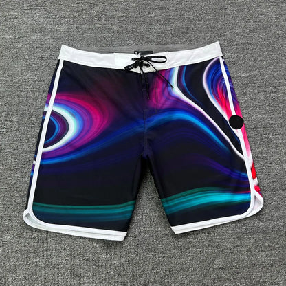 Plus size 28 38 Men's Beach Board Shorts 4-way Stretch Casual Sport Quick dry Waterproof Swim Surfing Diving Bermuda Trunks