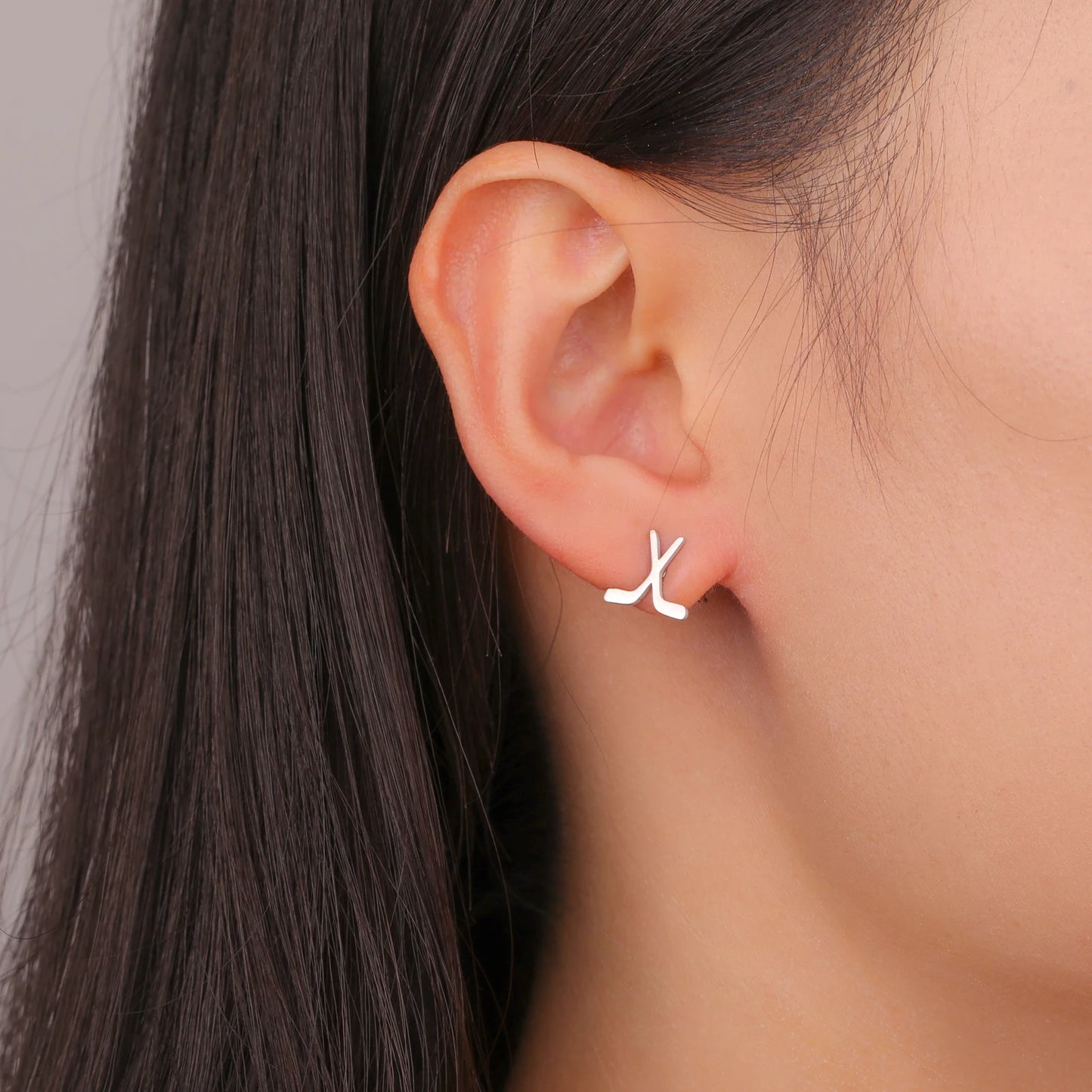 Unift Hockey Stick Earrings Stainless Steel Hockey Mom Earrings Fashion Casual Sports Minimalist Women Jewelry Gift for Daughter