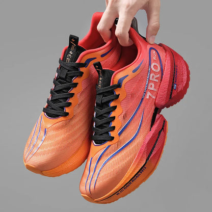 Carbon Plate Couple's Running Shoes Shock-Absorbing Rebound Ultra-Light Sports Shoes for Men and Women Summer Mesh Breathable Po