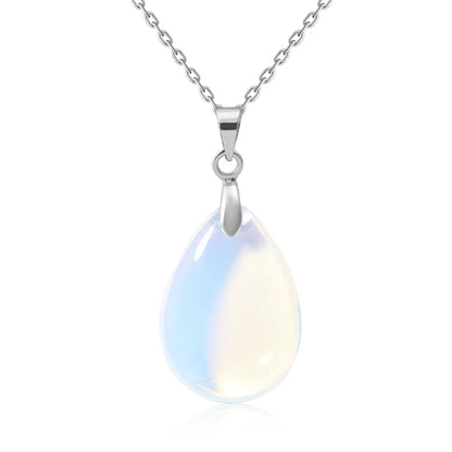 Natural Stone Crystal Pendant Teardrop Fashion Necklace For Diy Necklace Earrings Making Jewelry Christmas Friendship Gift