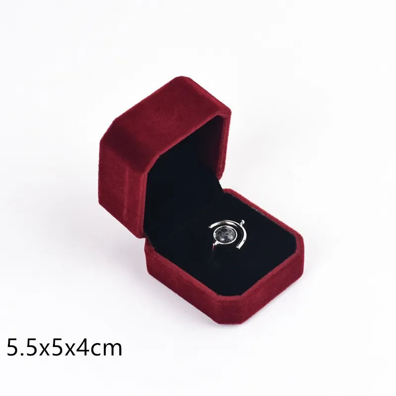 High-End Red Velvet Jewelry Organizer Earrings Ring Necklace Bracelet Pendant Storage Box Exquisite Gift Packaging Jewelry Case