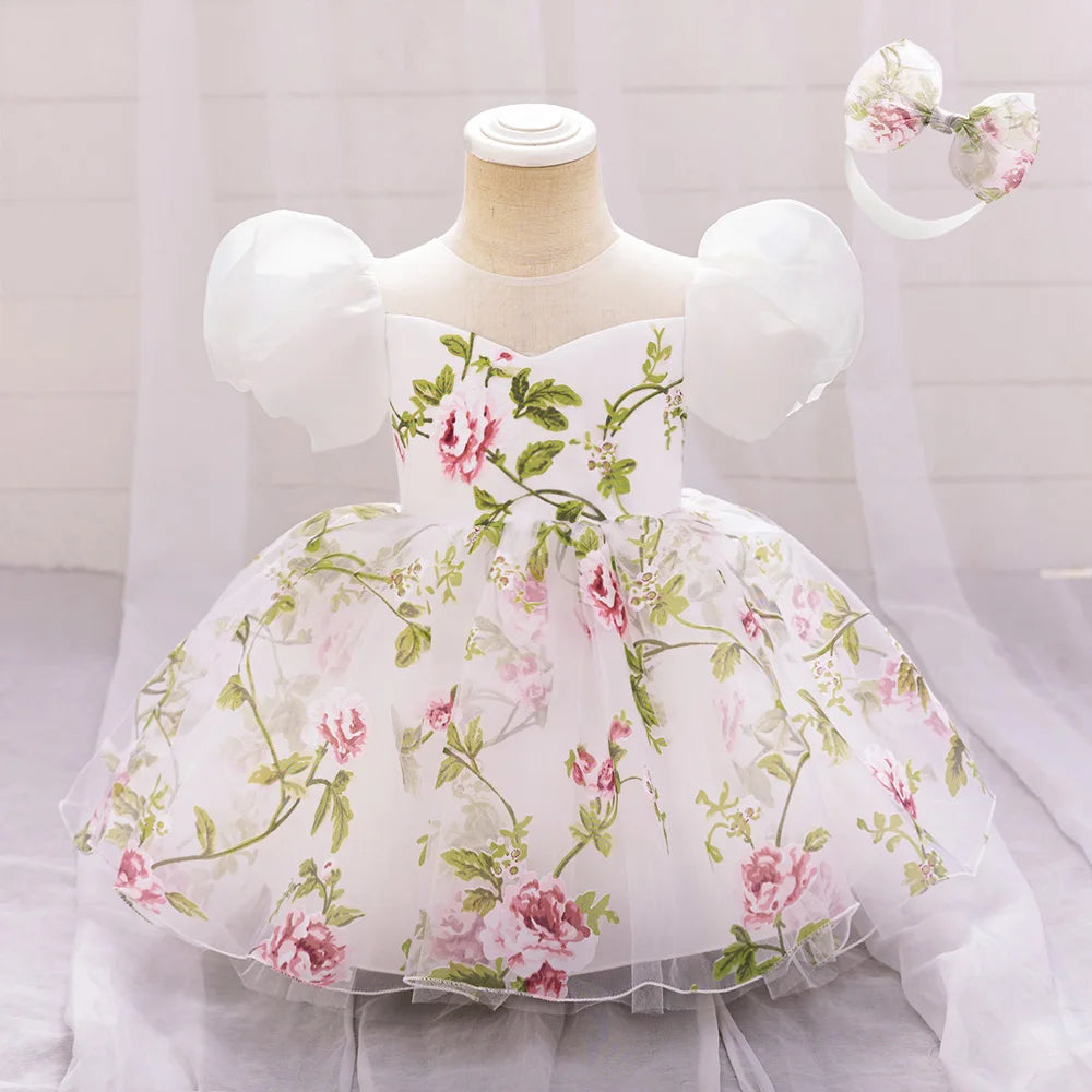 Toddler Girl Summer Casual Dresses Baby Girls Party Dress Kids Wedding Bridesmaid Floral Princess Gown Children Holiday Costumes