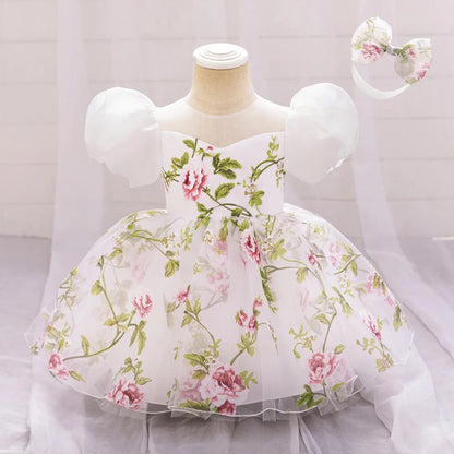 Toddler Girl Summer Casual Dresses Baby Girls Party Dress Kids Wedding Bridesmaid Floral Princess Gown Children Holiday Costumes