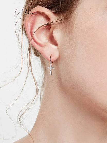 925 Sterling Silver Cross Earrings Creative Hot Sexy Jewelry For Women Gift Customized
