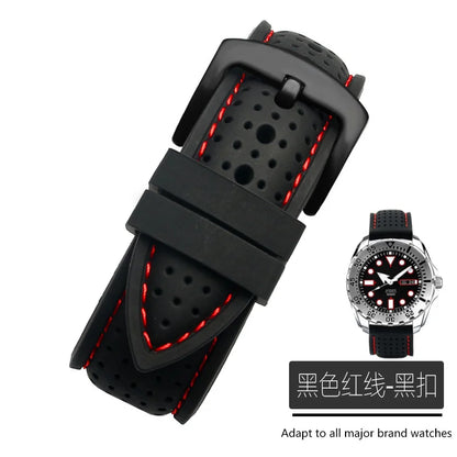 For Mido Watch with Silicone Soft Waterproof Commander Series Helmsman Series Orange Rudder Beren Saili Series Men's 20 22 24mm
