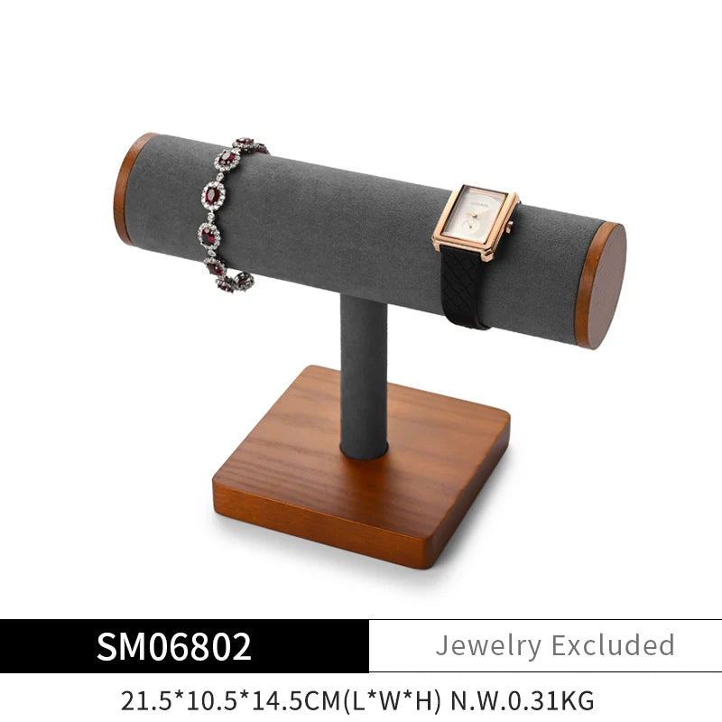 Oirlv Hot Wooden Hovering T-Bar Jewelry Display Stand Watches Bracelet Necklace Bangle Holder Jewelry Organization Holder Rack