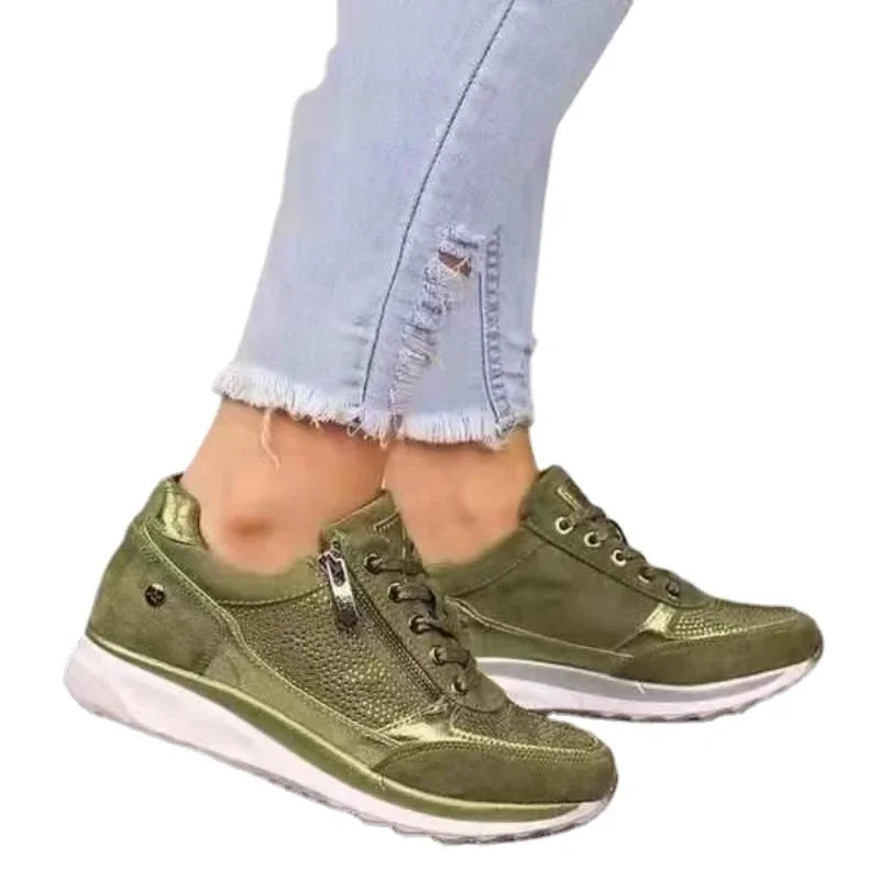 New Women's Wedge Sneakers Lightweight Womens Vulcanized Shoes Breathable Shoes Female Shoes Wear-resistant Zapatillas De Mujer