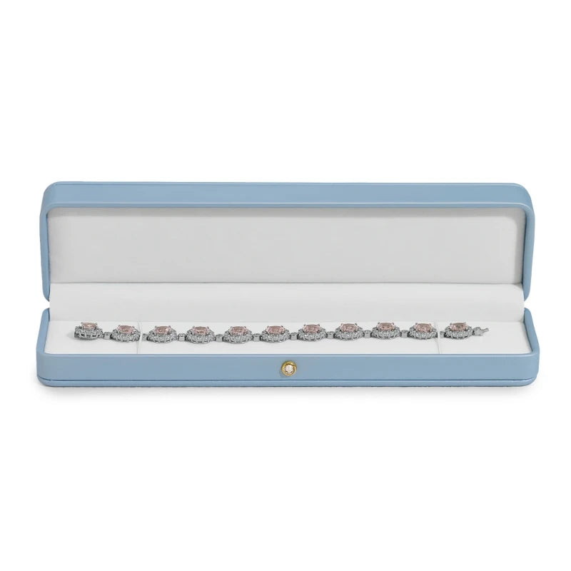 Oirlv Blue Jewelry Box Gift Boxes PU Leather Jewelry Boxes Wholesale Blue Wedding Ring Earring Bracelet Necklace Jewelry Box Set