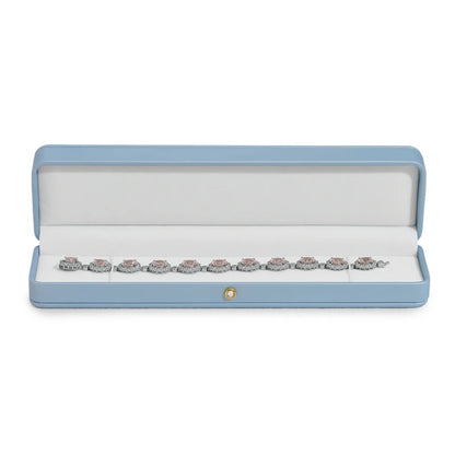 Oirlv Blue Jewelry Box Gift Boxes PU Leather Jewelry Boxes Wholesale Blue Wedding Ring Earring Bracelet Necklace Jewelry Box Set