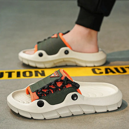 2025 New Men's Sandals Fashion Designer Soft Men's Slippers Outdoor Breathable Beach Shoes Anti-slip Comfortable Men Flip Flops