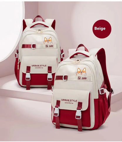 Large Capacity Backpack 2024 New College Style Female Leisure Backpack Fashion Travel Junior High School Students